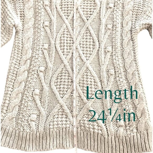 WMNS Universal Thread Sz Sm Ivory Cable Knit Crew Neck Sweater, Super Soft, Warm - Picture 3 of 7